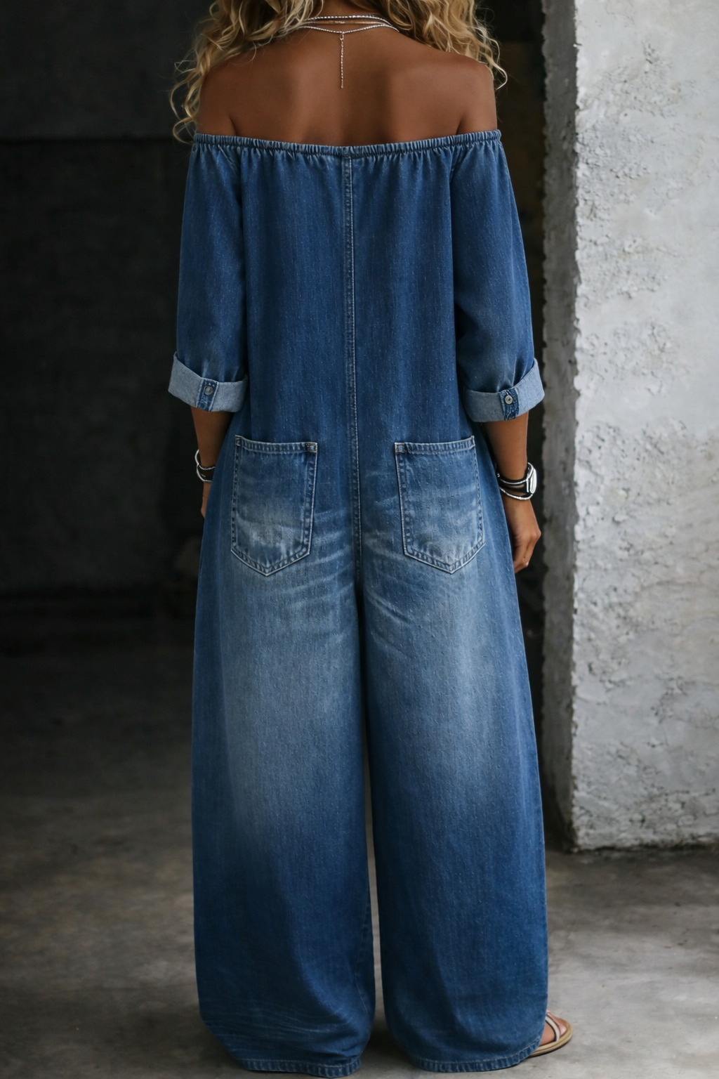 Aileen | Off Shoulder Long Sleeve Jumpsuit