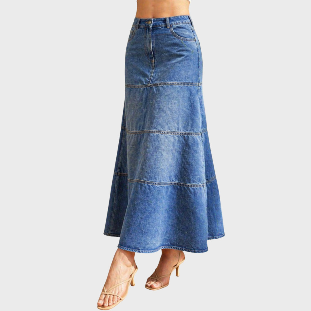 Mary | Mid-Length Denim Neck