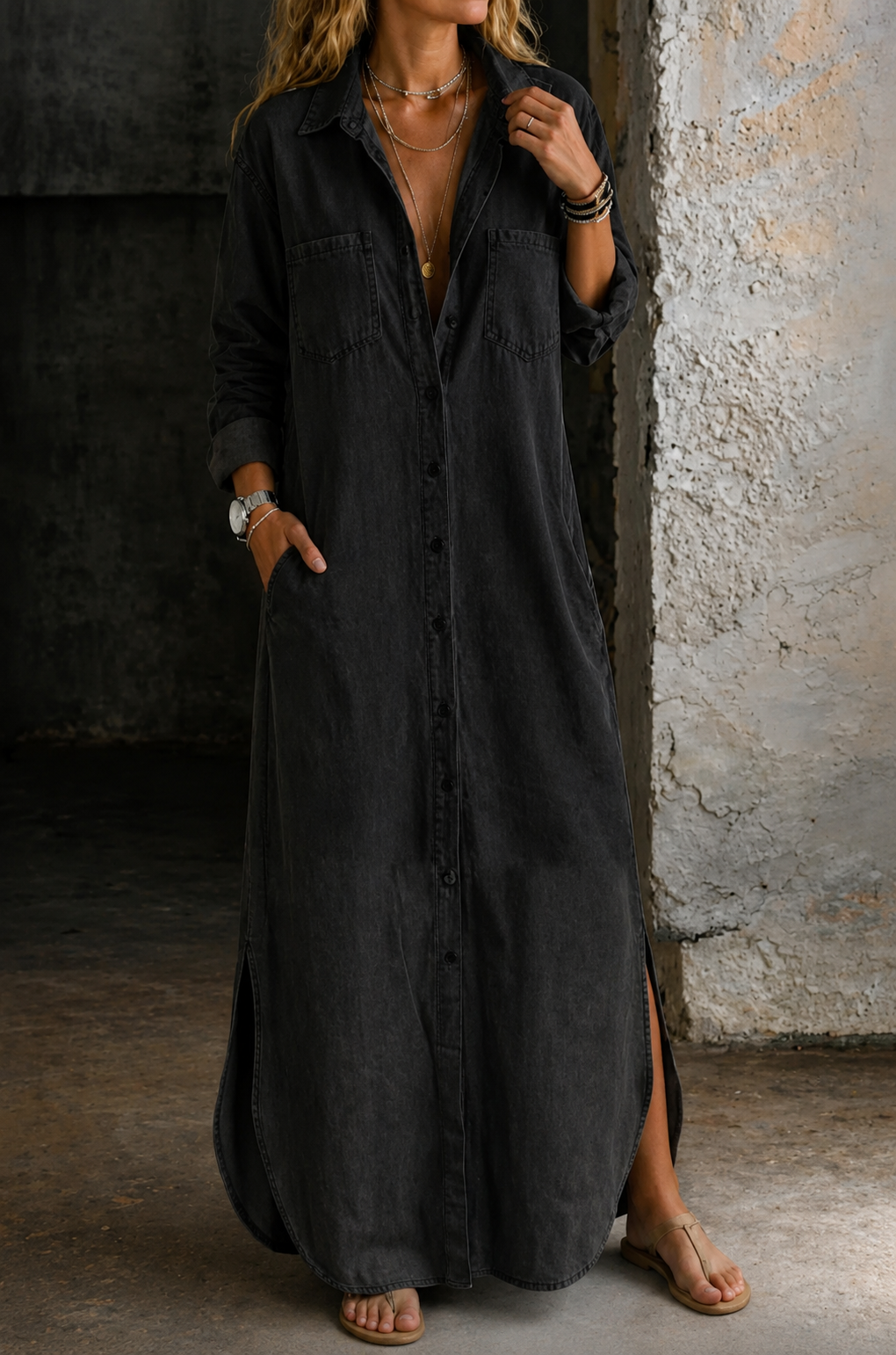 Delana | Everyday Denim Maxi Dress