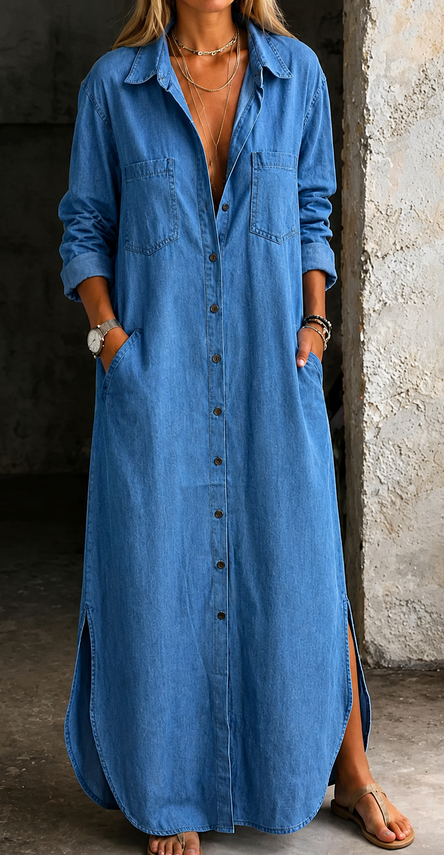 Delana | Everyday Denim Maxi Dress