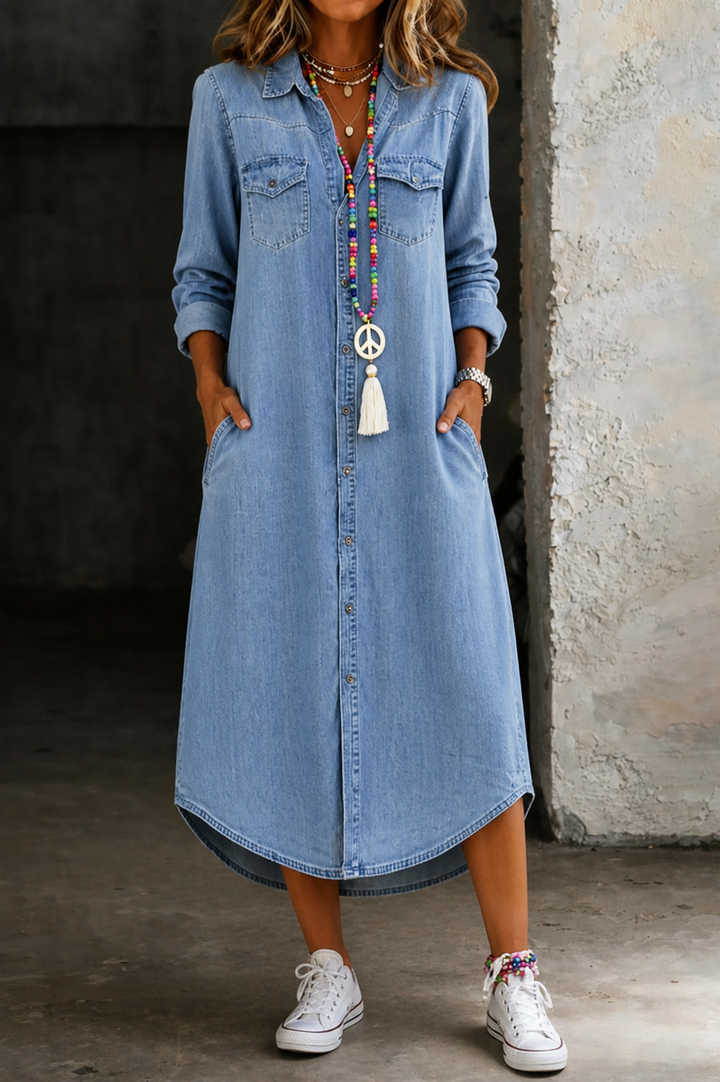 Helen | Everyday Denim Midi Dress