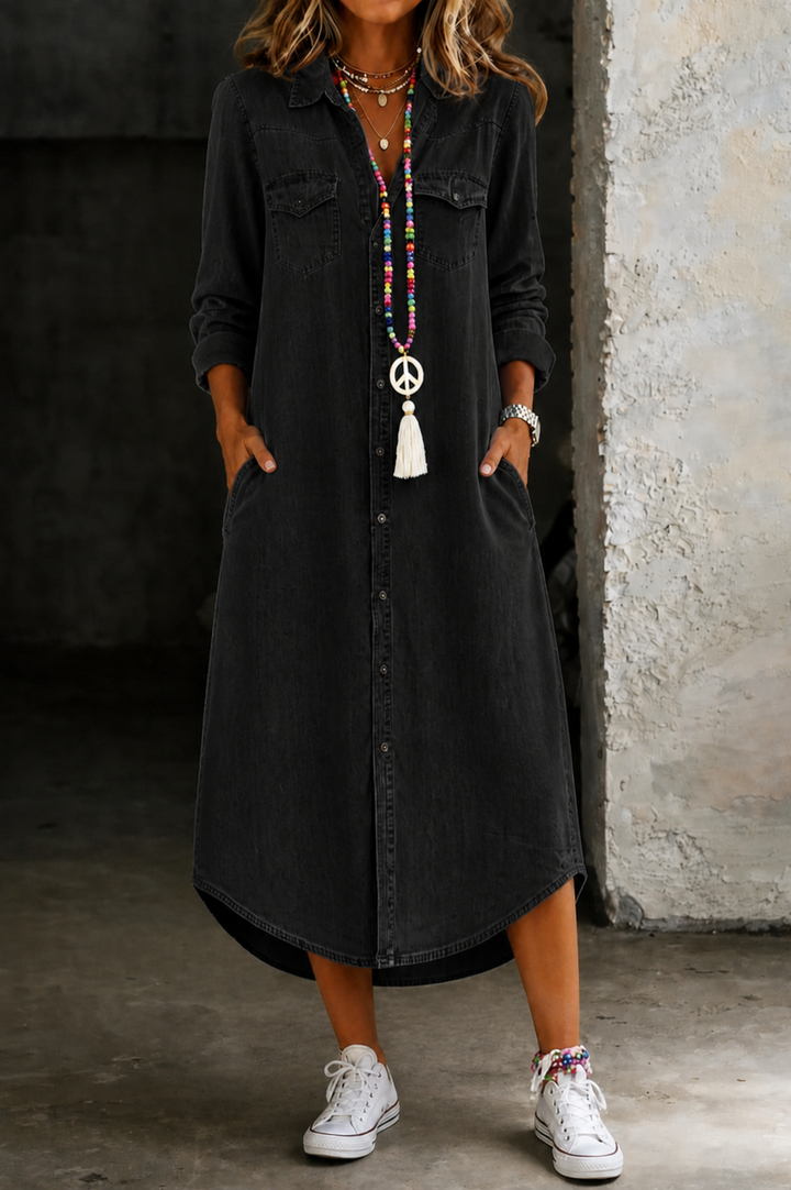 Helen | Everyday Denim Midi Dress