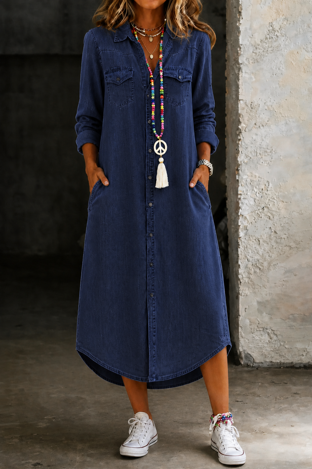 Helen | Everyday Denim Midi Dress