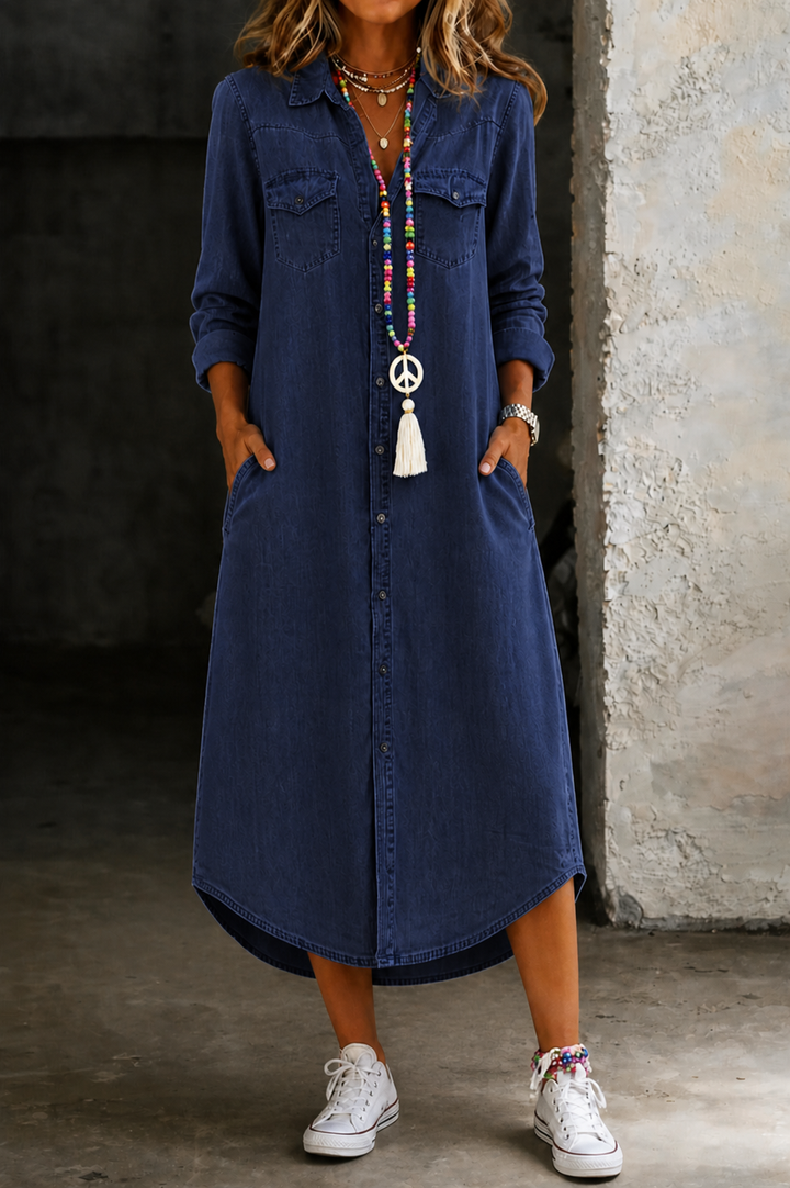 Helen | Everyday Denim Midi Dress