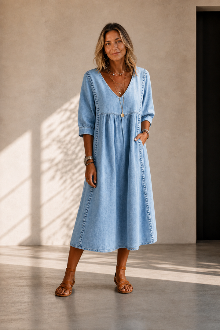 Maya | Everyday Denim Midi Dress
