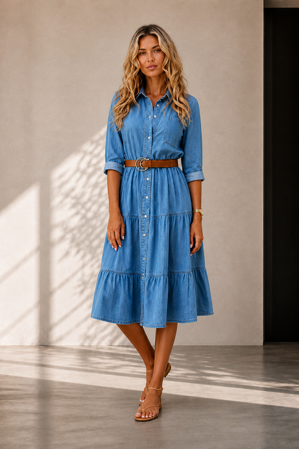 Barbara | Everyday Denim Midi Dress