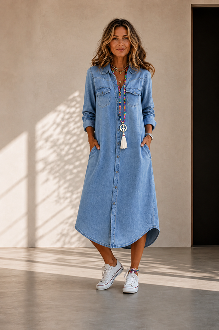 Helen | Everyday Denim Midi Dress
