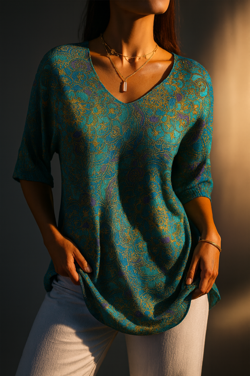 Bridget | Women's Retro Art Print Casual Pullover Knit