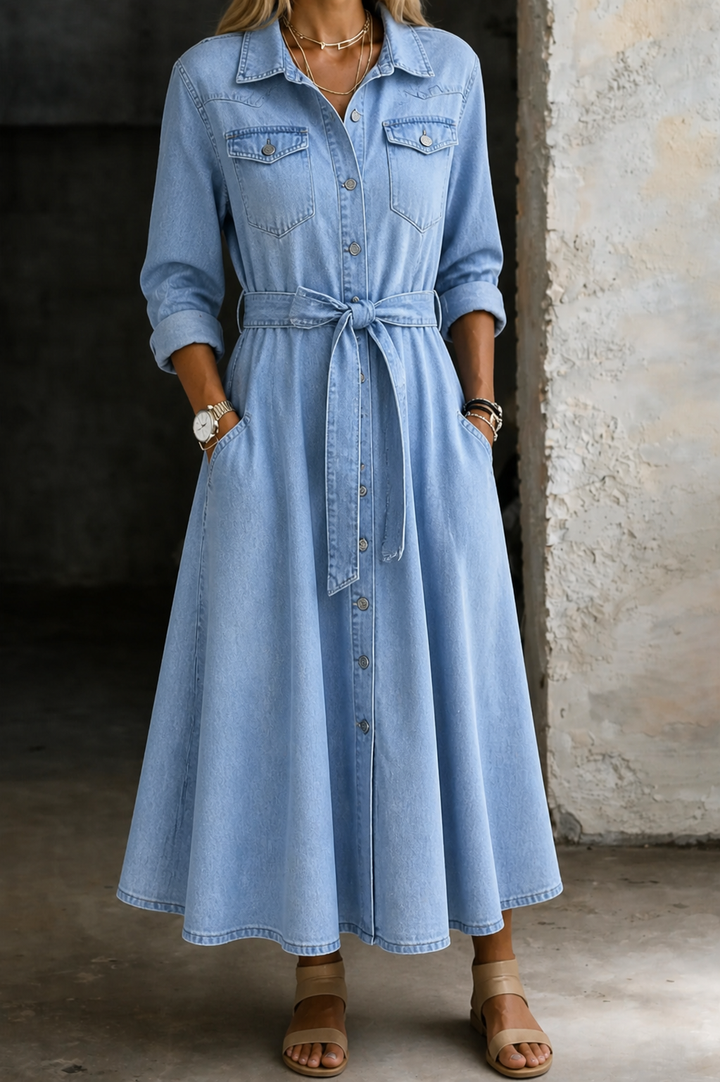 Luna | Everyday Denim Midi Dress