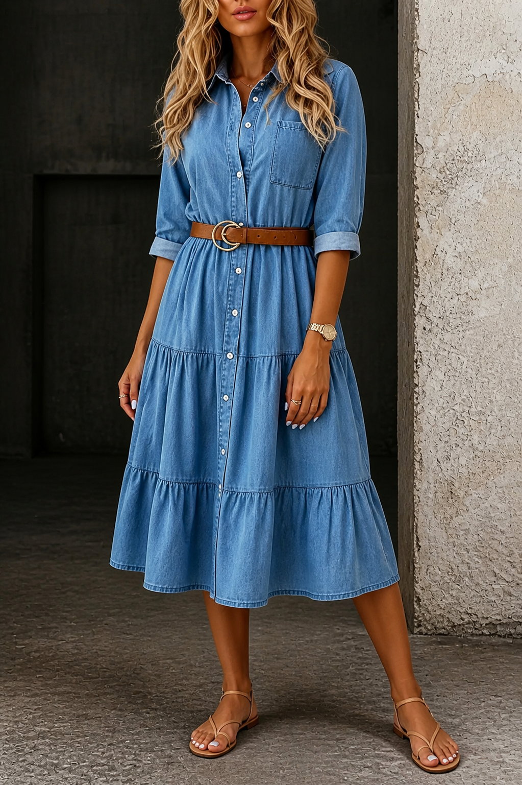 Barbara | Everyday Denim Midi Dress