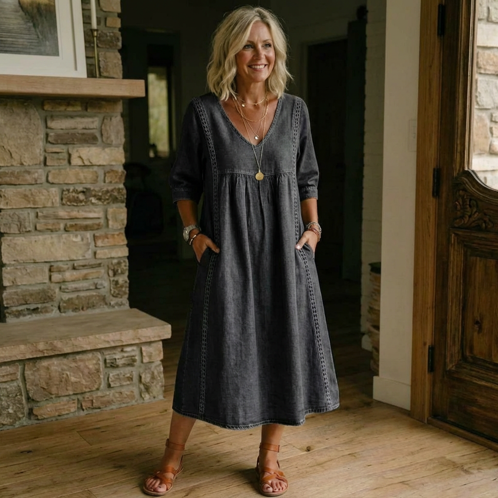 Maya | Everyday Denim Midi Dress