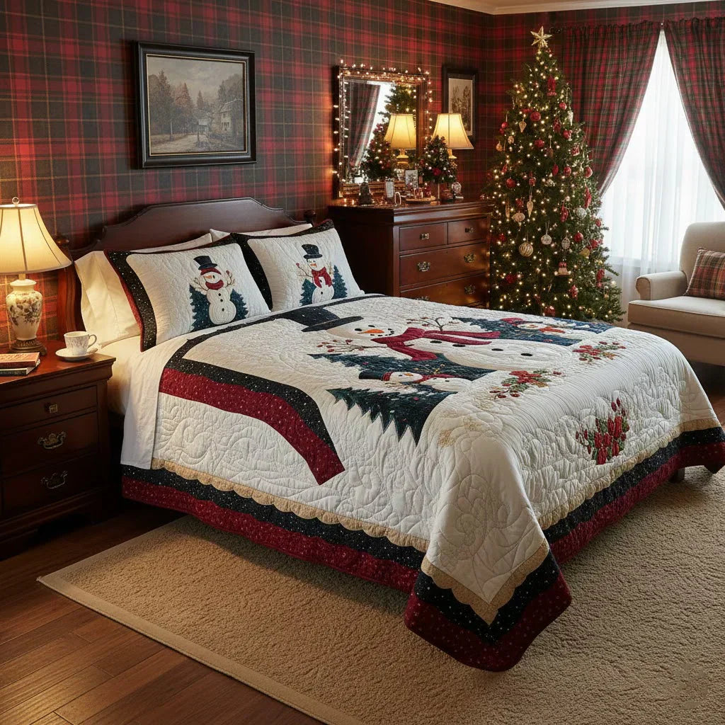 3-Piece Quilted Bedding Set - Winter Friends