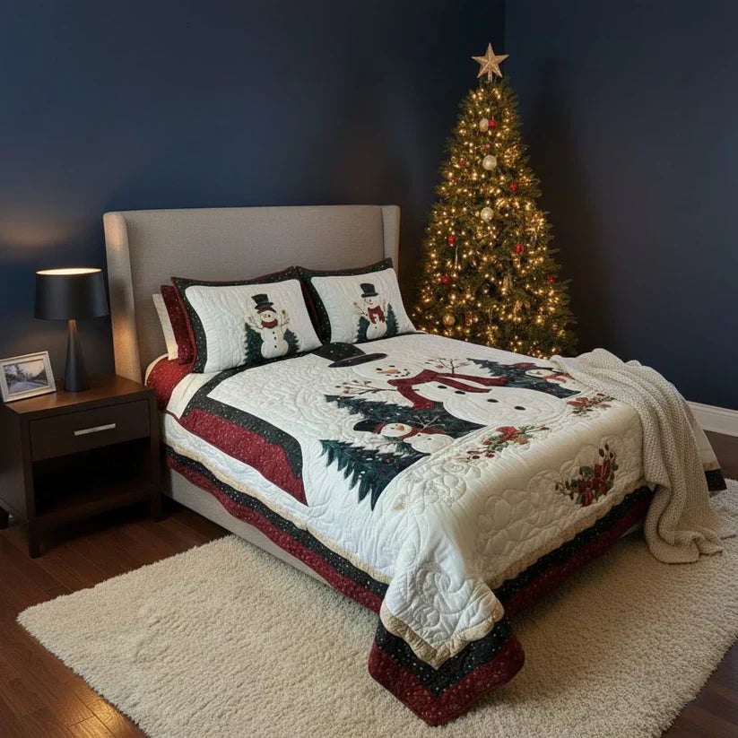3-Piece Quilted Bedding Set - Winter Friends