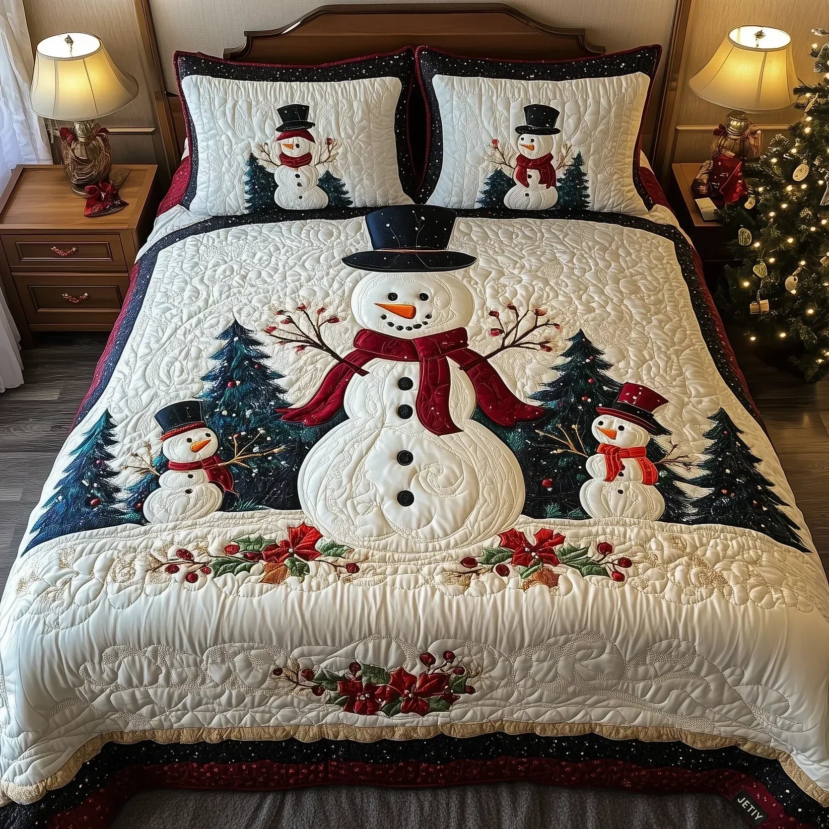 3-Piece Quilted Bedding Set - Winter Friends