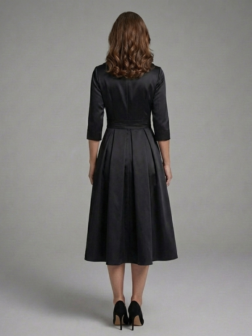 Avielle | Midi Dress with Wrap Body and Three-Quarter Sleeves