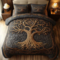 3-Piece Quilted Bedding Set - Tree of Life