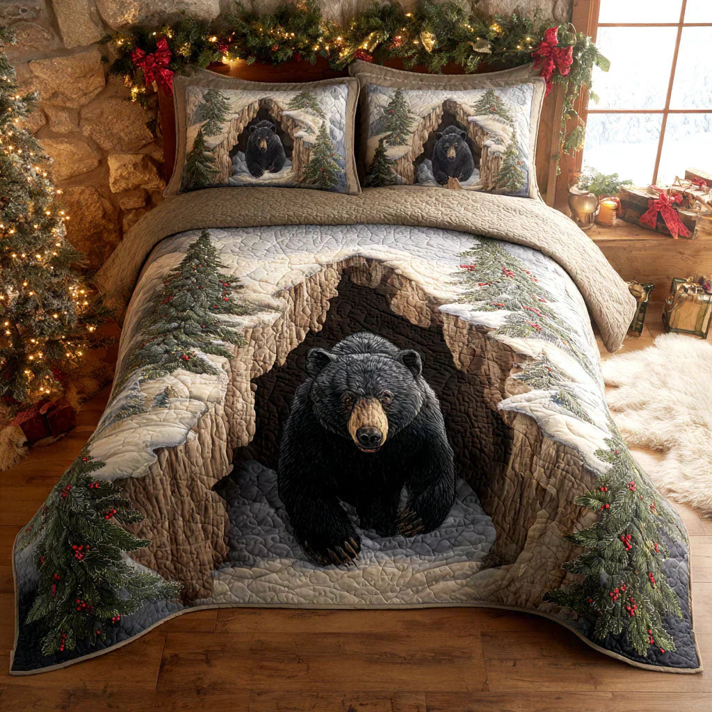 3-Piece Quilted Bedding Set - Holiday Retreat