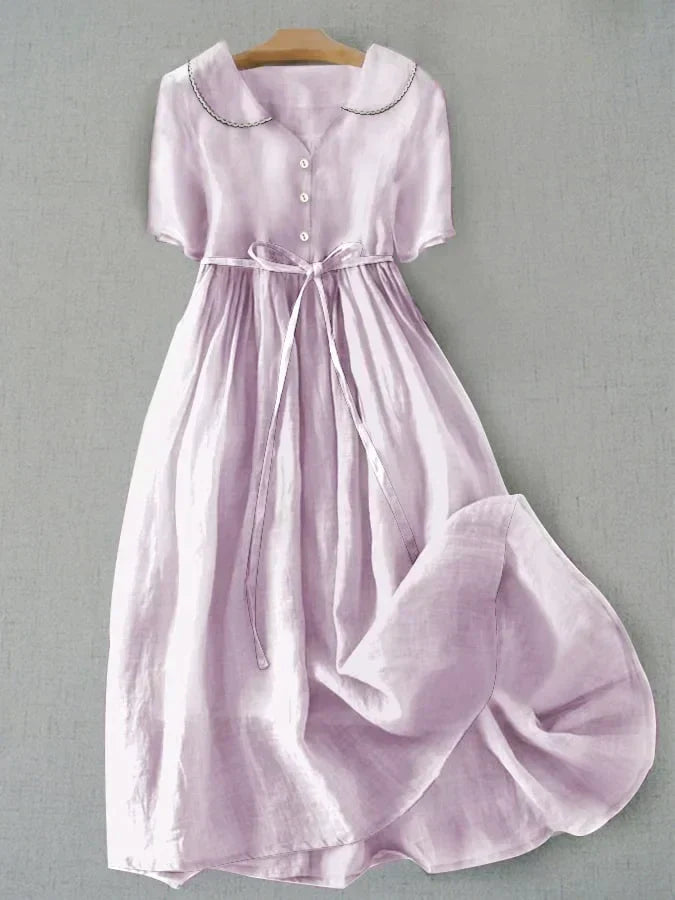 Isla | Midi Dress - Elegant Cotton-Linen Comfort for Women