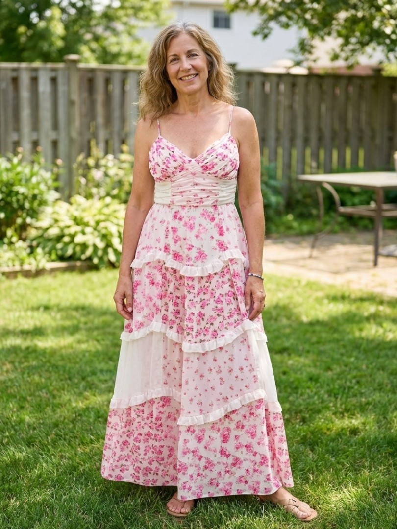 Odelia | Spaghetti Strap Ruched Bodice Floral Tiered Maxi Dress