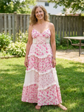 Odelia | Spaghetti Strap Ruched Bodice Floral Tiered Maxi Dress