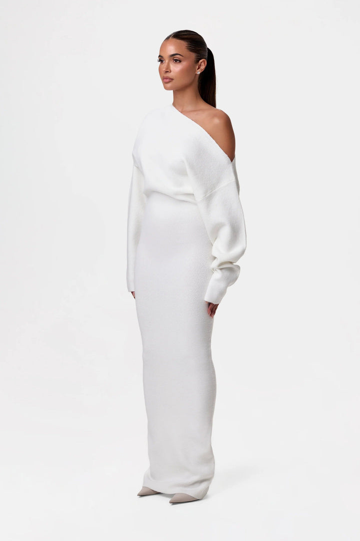 Serena Knit | Off-Shoulder Maxi Dress