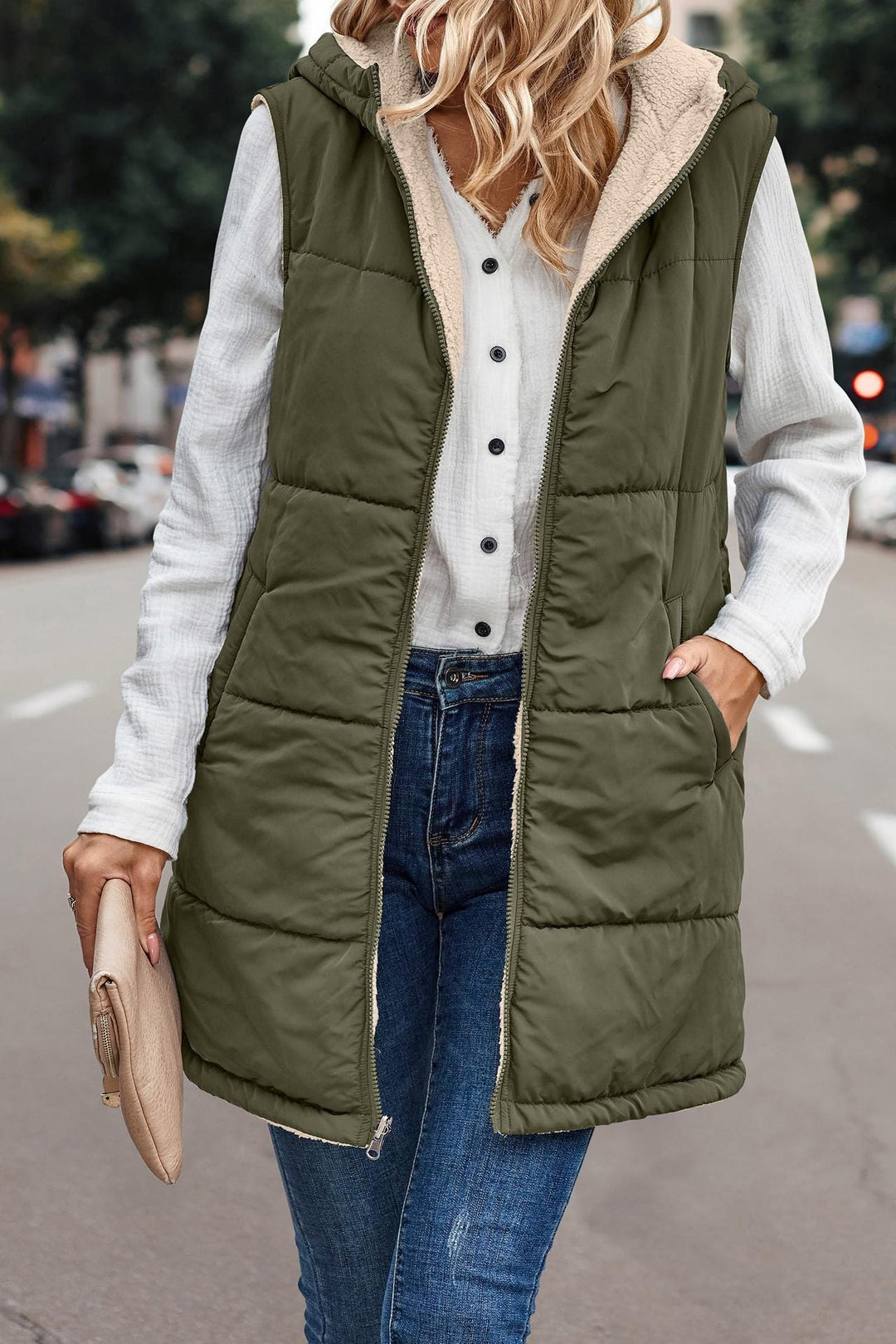 Mishelle | Reversible Warm Hooded Vest