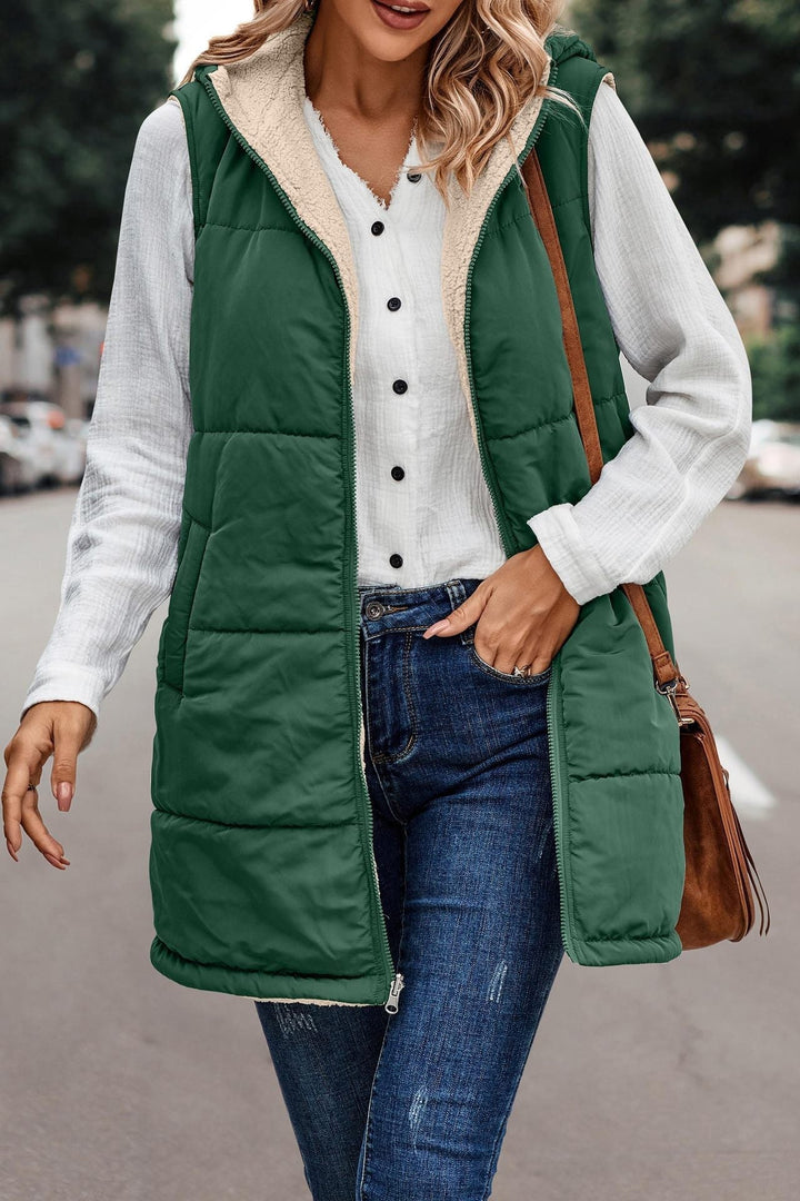 Mishelle | Reversible Warm Hooded Vest