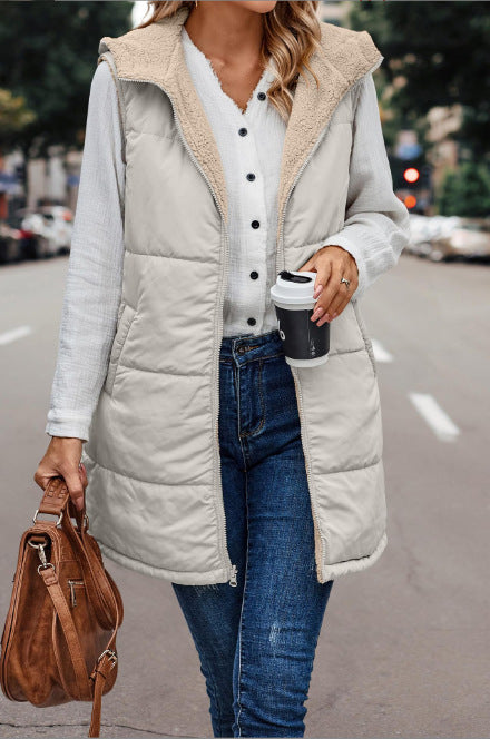 Mishelle | Reversible Warm Hooded Vest