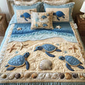 3-Piece Quilted Bedding Set - Ocean Waves