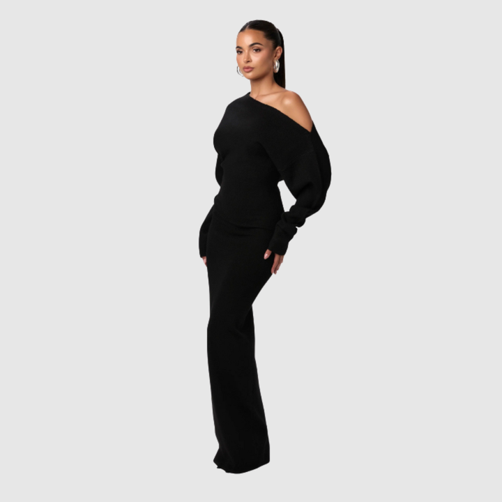 Serena Knit | Off-Shoulder Maxi Dress