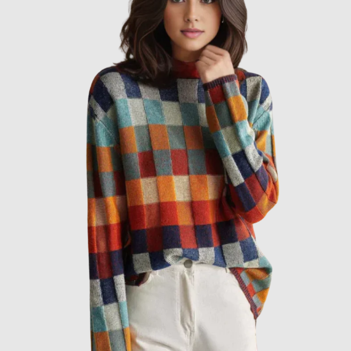 Mia | Retro-Inspired Plaid Jumper