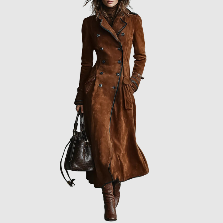 Thea | Double-breasted Suede Coat