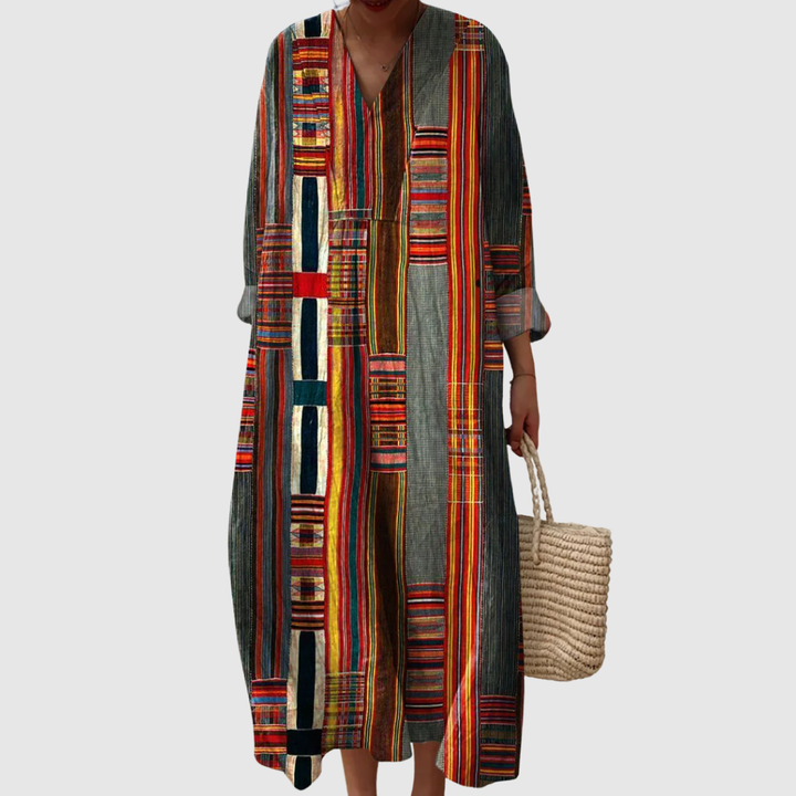 Mira | Patchwork Stripe Dress