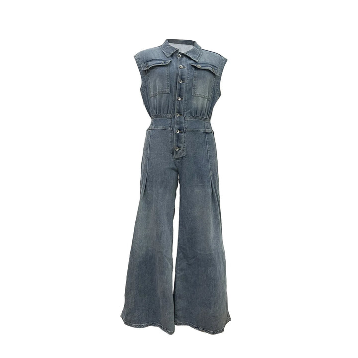 Sienna | Cinched Wide-Leg Denim Jumpsuit