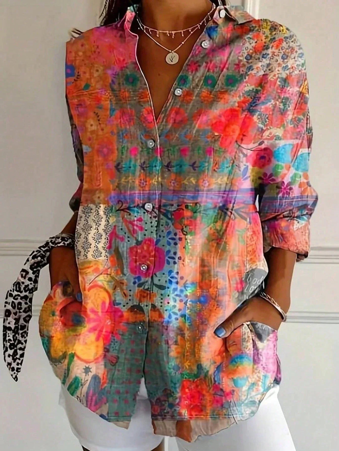 Terri | Colorful Blouse with Playful Print