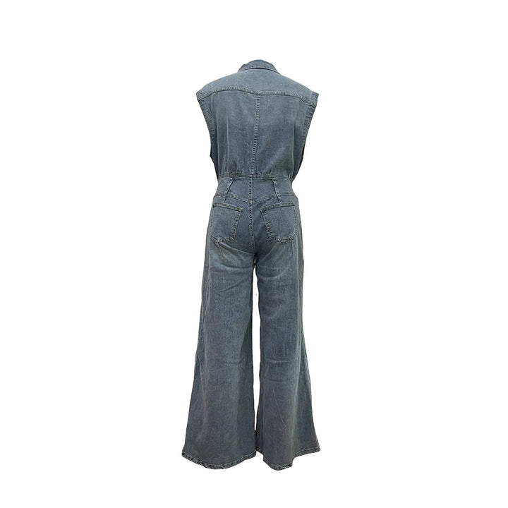 Sienna | Cinched Wide-Leg Denim Jumpsuit