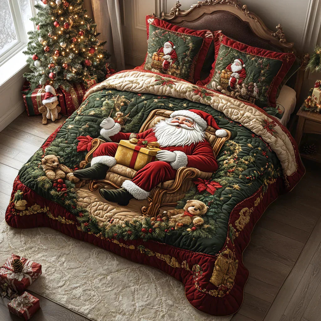 3-Piece Quilted Bedding Set - The Magic of Christmas