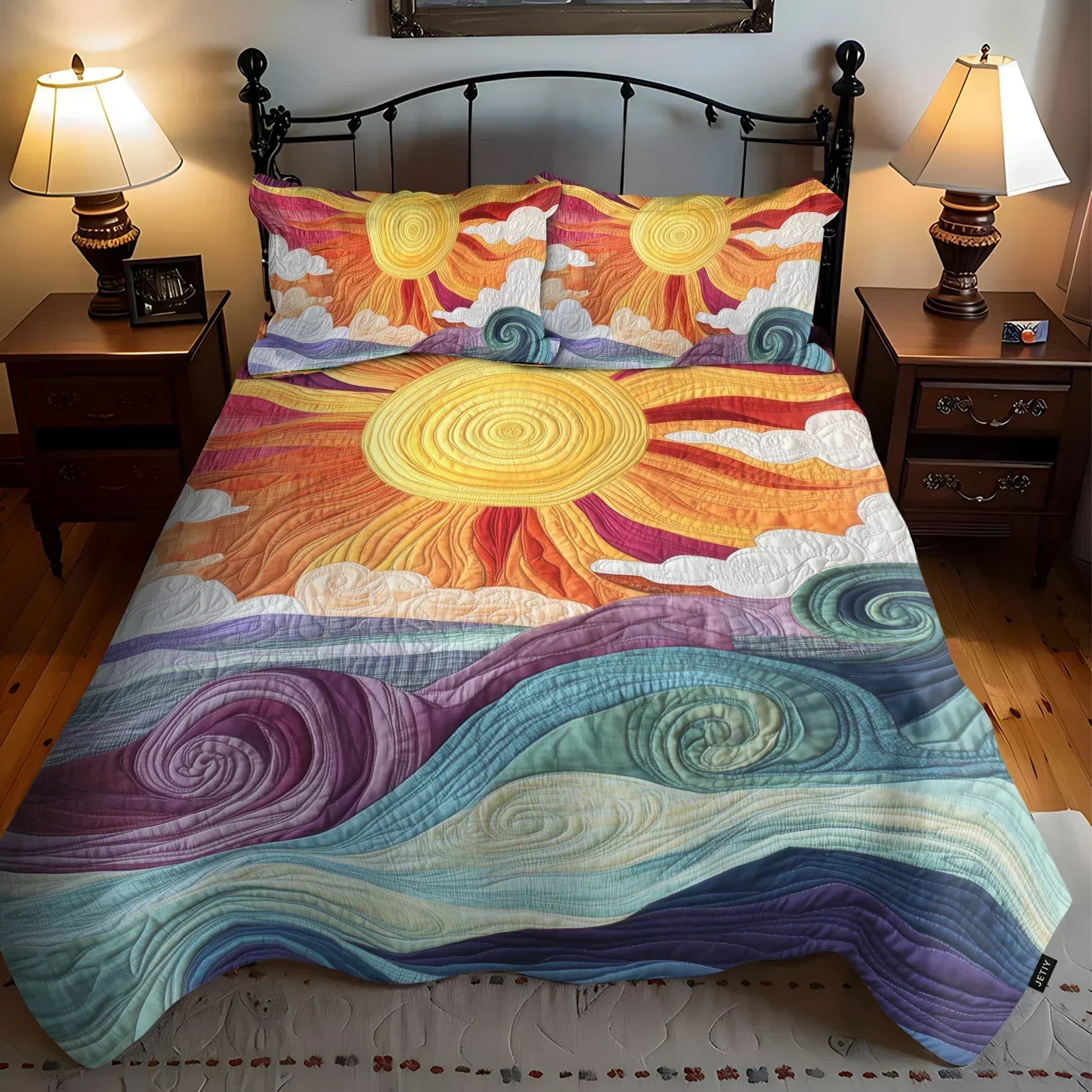 3-Piece Quilted Bedding Set - The Joys of the Forest