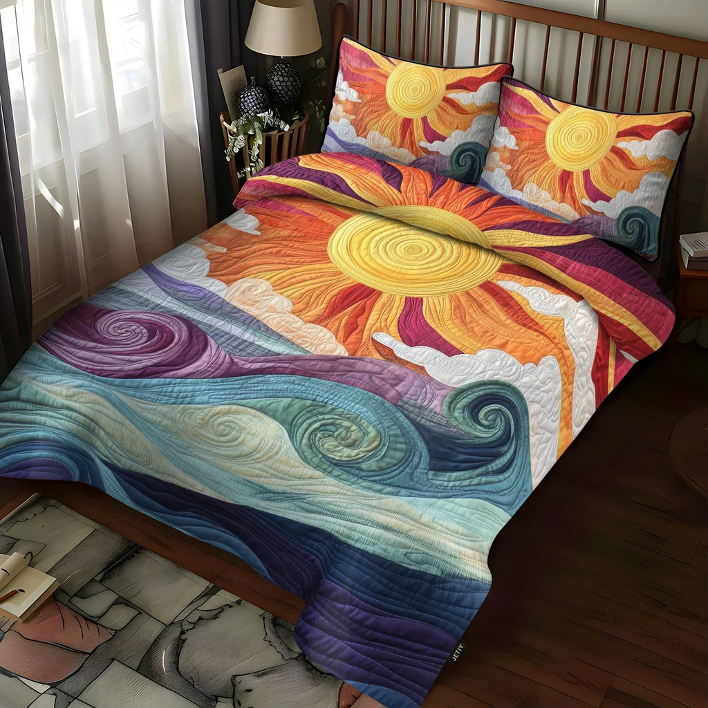 3-Piece Quilted Bedding Set - The Joys of the Forest