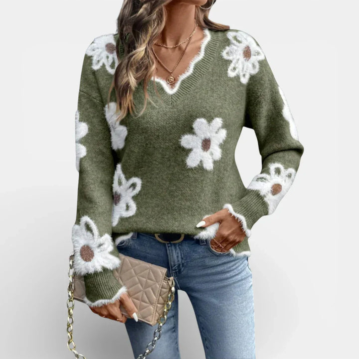 Angeline | Elegant Floral Print Jumper