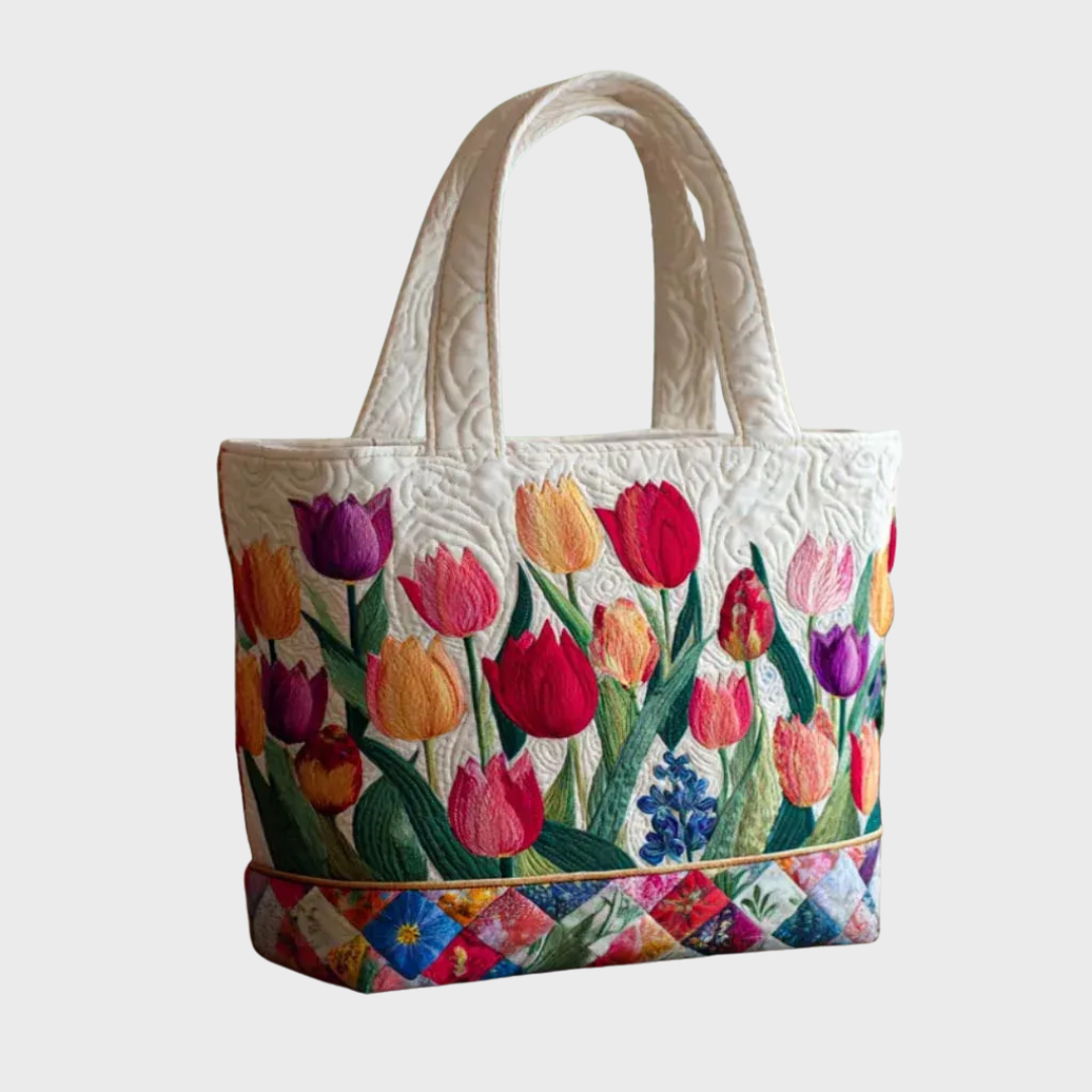 Camille | Tulips Inspired Handmade Quilted Bag