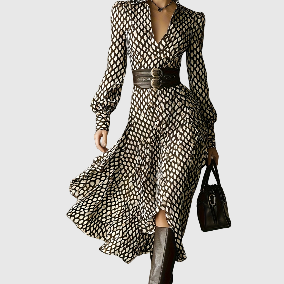 Lizzy | Vintage Rhombus Print Dress