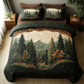 3-Piece Quilted Bedding Set - Forest Walk
