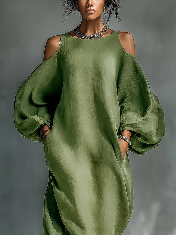 Sofia | Elegant Puff Sleeve Maxi Dress