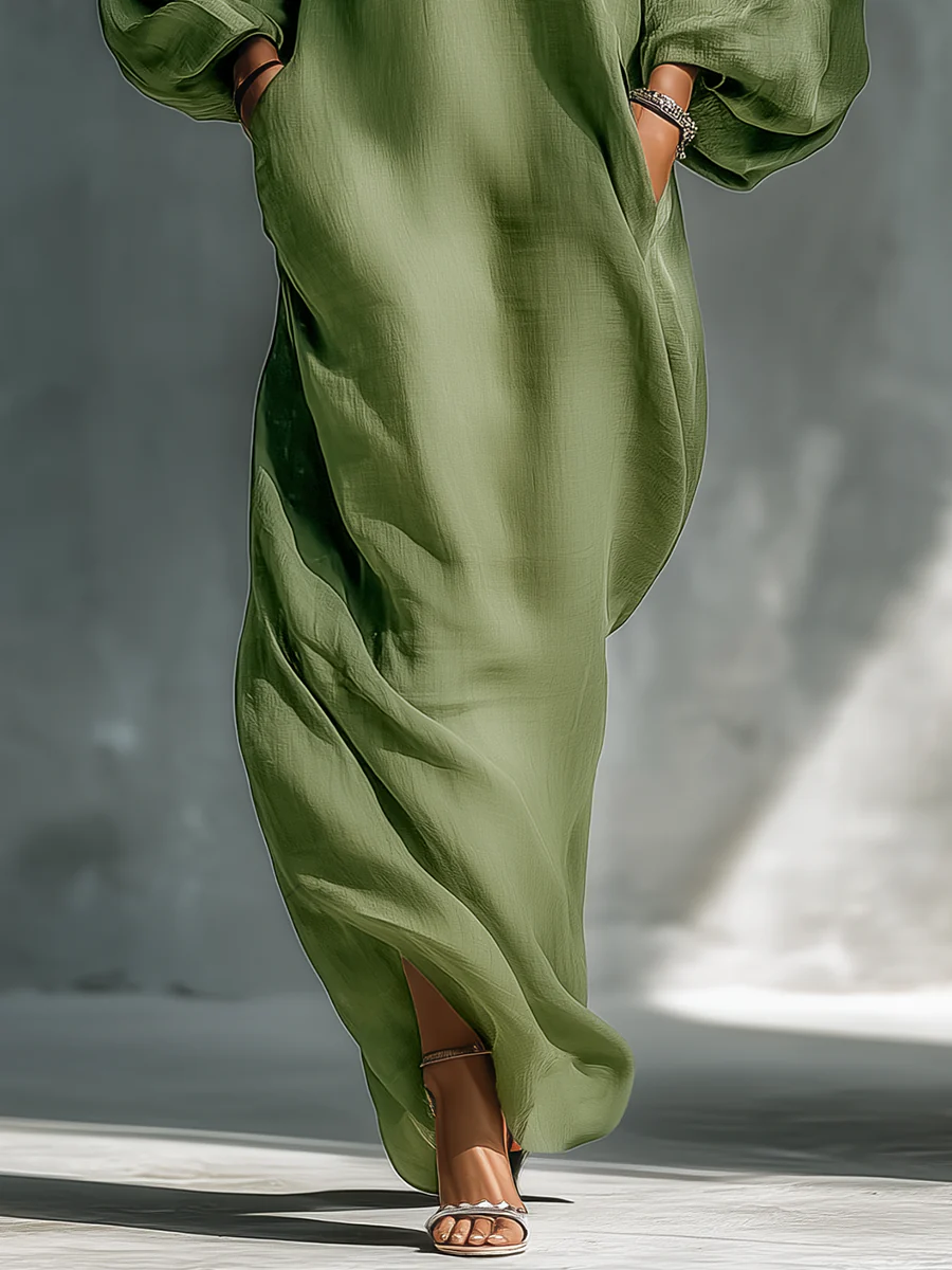 Sofia | Elegant Puff Sleeve Maxi Dress