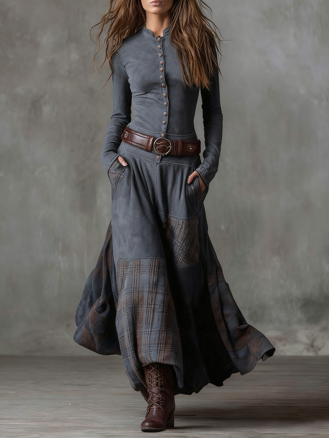 Anna | Suede Maxi Dress