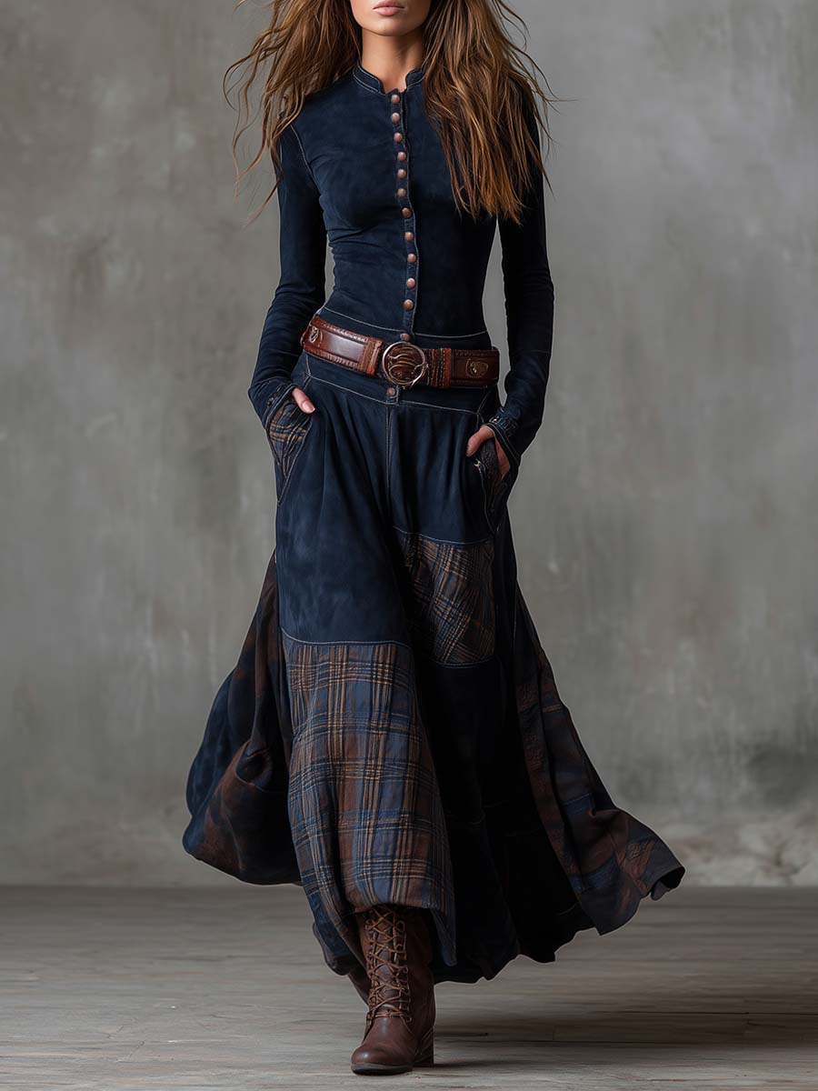 Anna | Suede Maxi Dress