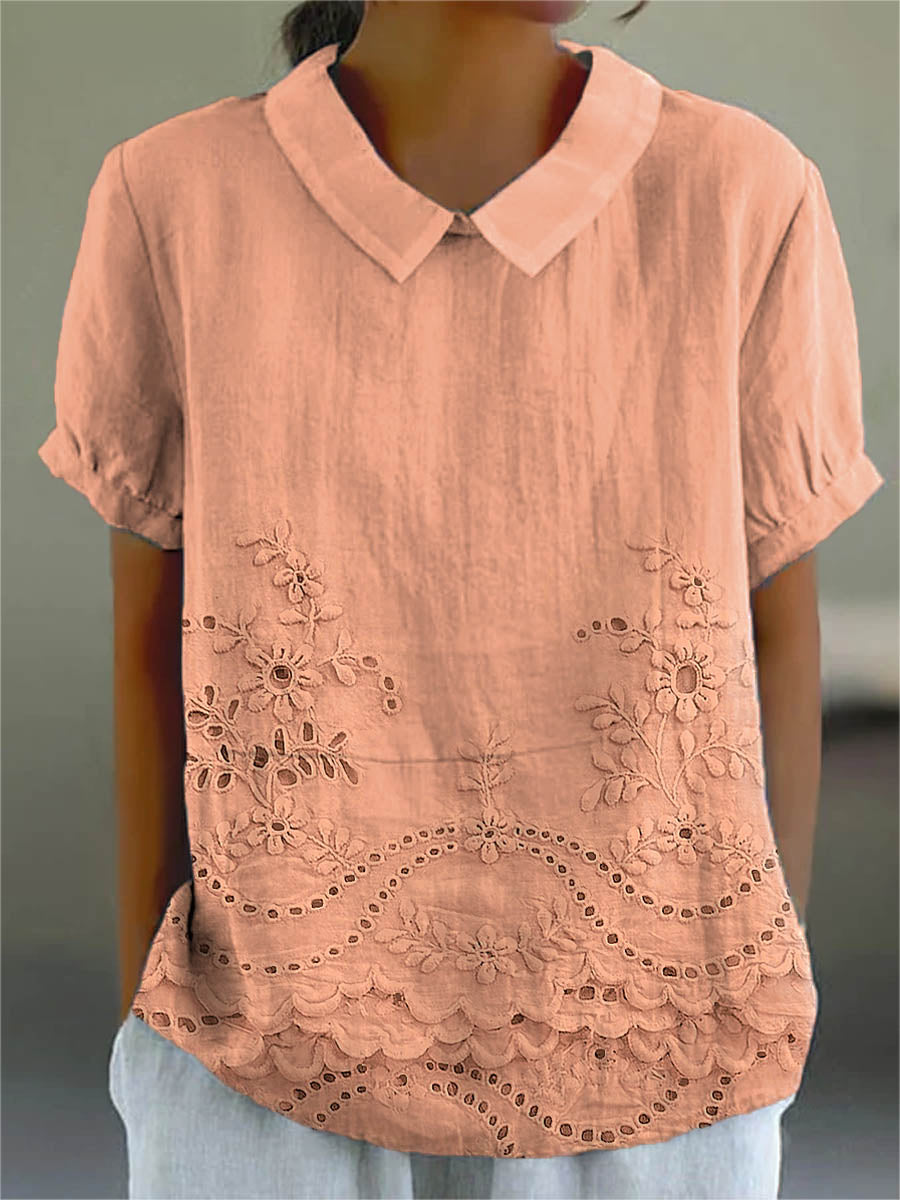 Lillian | Floral Embroidered Summer Shirt