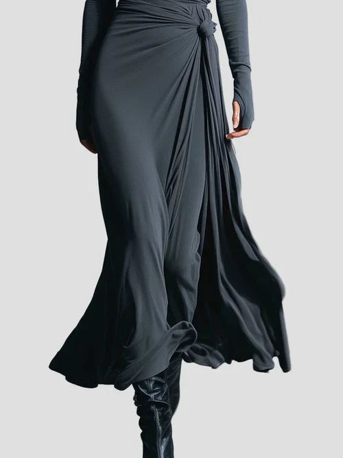 Milena | Long Sleeve Draped Midi Dress
