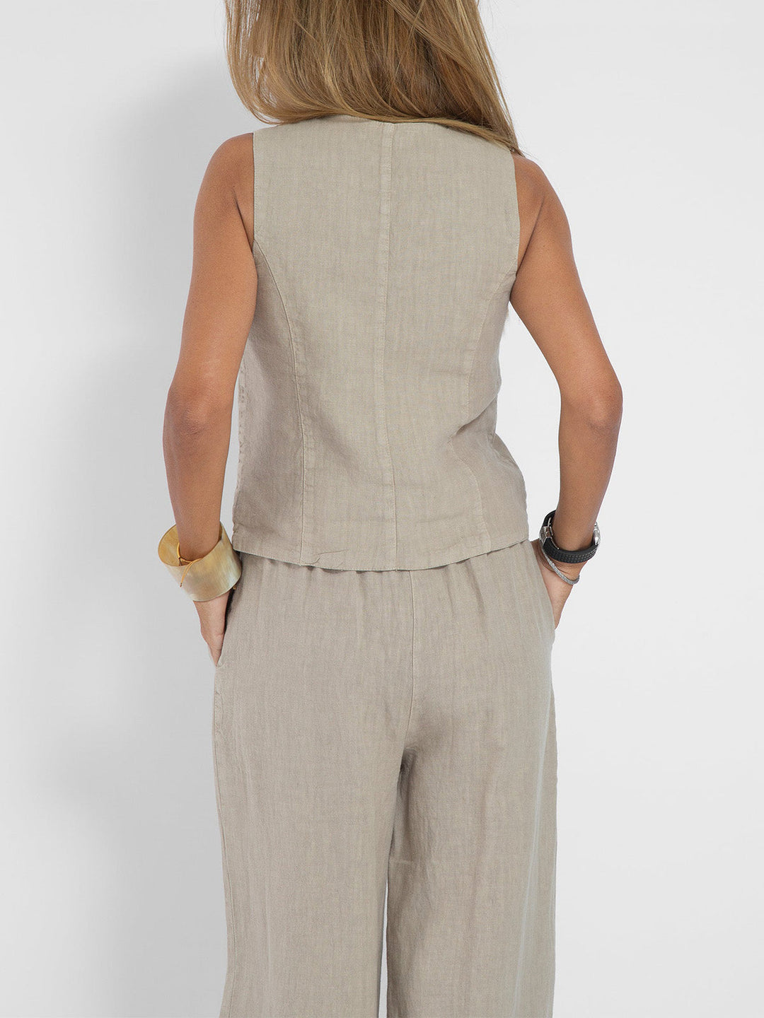Aira | Elegant Two-piece Set with Vest and Wide-leg Trousers